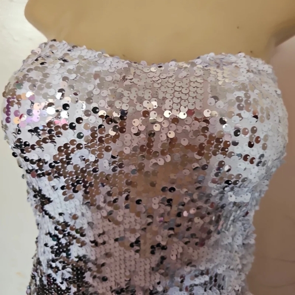 Lilly Pulitzer White Sequin Strapless Dress - Picture 3 of 5